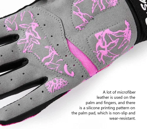 Miniatura 4 de DuShow Guantes de ciclismo para mujer, guantes de ciclismo de montaña para mujer, guantes acolchados de gel para pantalla táctil, guantes