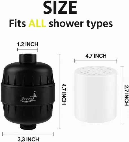 Miniatura 3 de Filtro de ducha de 30 etapas, filtro de cabezal de ducha, suavizante de alto rendimiento que reduce la piel seca y los olores de cloro, negro