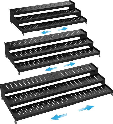 Organizador de especias expandible con estante de 3 niveles, diseño moderno resistente, antideslizante y visibilidad, ideal para armario de cocina,