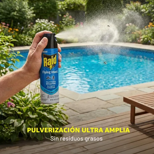 Miniatura 7 de Raid Aerosol para insectos voladores, aroma fresco al aire libre, mata moscas, mosquitos y otros insectos voladores en contacto