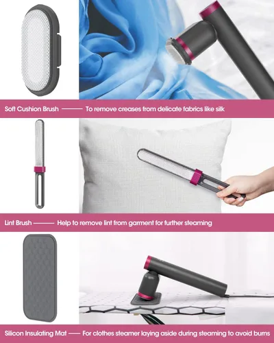 Miniatura 6 de Vaporizador de ropa de viaje, potente vaporizador de mano de 1200 W, calentamiento rápido de 15 segundos y vapor continuo de 10 minutos, mini
