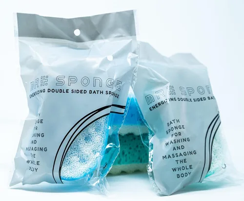 Miniatura 8 de Esponja corporal para baño y ducha para mujer, hombre, niños, paquete de 4 unidades, MR. Esponja energizante de doble cara de baño relajante masaje