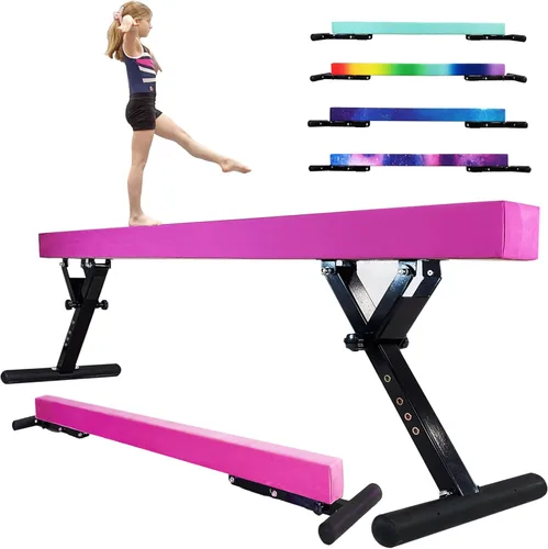 Miniatura 16 de FC Funcheer - Viga de equilibrio ajustable para niños - Viga de gimnasia de 8 pies - Viga de piso alto y bajo para todos los niveles de gimnasia