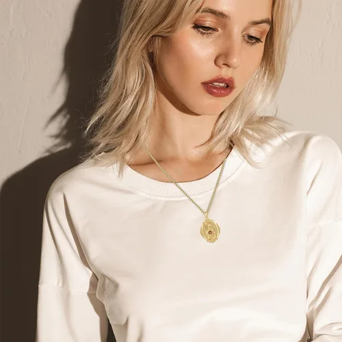 Miniatura 59 de Collar con colgante de plata de ley 925 con medalla de San Patrón, joyería religiosa para hombres y mujeres, con cadena de acero inoxidable 316L