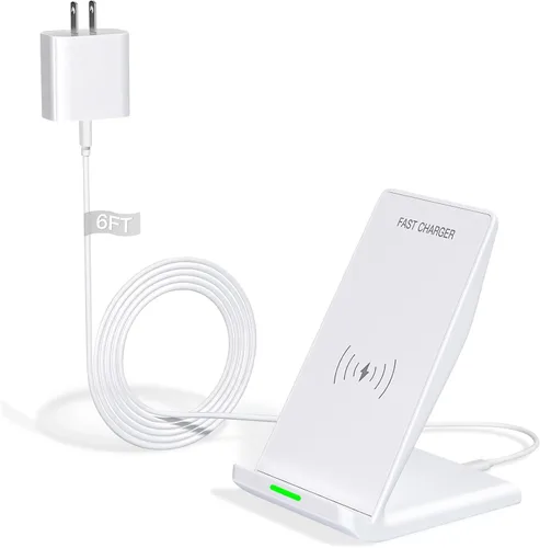 Miniatura 9 de Soporte de Carga Inalámbrica, Estación de Carga Rápida de Teléfono Inalámbrico de 15 W con Bloque USB C de 20 W para Samsung W26/S25 blanco