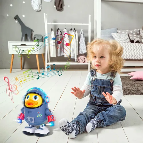 Miniatura 4 de Berry President Pato espacial eléctrico, juguetes eléctricos con luces y sonidos, juguetes de baile para niños pequeños
