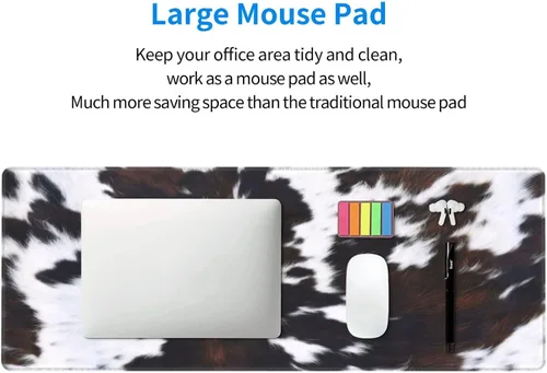 Miniatura 7 de Alfombrilla de mouse para juegos, base de goma antideslizante grande, alfombrilla para mouse y teclado, alfombrilla de escritorio con bordes Piel
