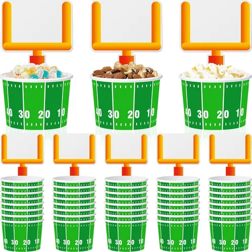 Miniatura 11 de Suclain 48 tazas de aro de baloncesto para aperitivos, decoraciones de fiesta de baloncesto, suministros de papel para aperitivos, cuencos de comida