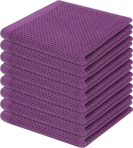 Miniatura 100 de Homaxy Paños de cocina de 100% algodón con tejido de gofre, ultra suaves, absorbentes, de secado rápido, 12 x 12 pulgadas, paquete de 6, amarillo