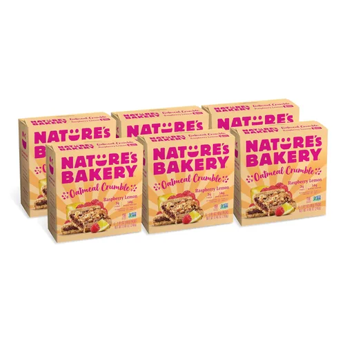 Miniatura 12 de Nature's Bakery Barras de desmoronamiento de avena, manzana, fruta real, veganas, sin OMG, barra de desayuno, 1 caja con 6 paquetes, 6