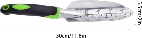 Miniatura 2 de Paleta de jardín y pala ancha de mano puntiaguda con mango ergonómico antideslizante de goma suave para plantar, trasplantar, deshierbar, mover