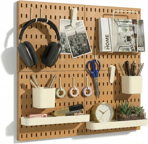 Miniatura 11 de Keepo - Juego de combinación de tableros de clavijas y accesorios modulares para colgar en pared, para organizador de pared, organización de Negro
