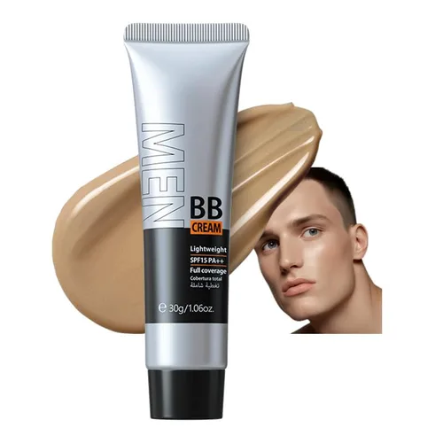 Miniatura 10 de AKARY Crema hidratante BB para hombres SPF 15 PA++, base y corrector de cobertura completa, crema hidratante facial para hombre unifica el tono