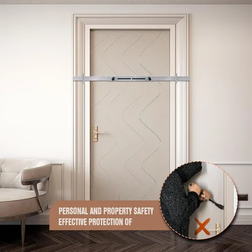 Miniatura 5 de Barra de seguridad para puerta (acero inoxidable, 2 juegos) para uso como barra de seguridad de puerta, cerradura de refuerzo de puerta, protege