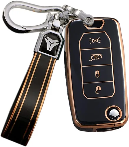 Miniatura 18 de ontto Funda para llavero de TPU para Jeep Renegade 2015-2020 con control remoto abatible, elegante funda para llavero de automóvil, funda para beige