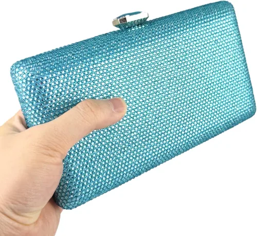 Miniatura 2 de Boutique De FGG Elegantes bolsas de noche de cristal para mujer, caja de fiesta formal, bolso de mano para boda, diamantes de imitación, bolso