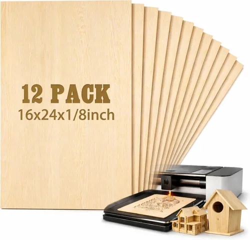 Miniatura 10 de Juexica 12 piezas de hojas de tilo de 3 mm 1/8" x 12" x 18" tablero de madera contrachapada hojas delgadas para manualidades en madera proyectos