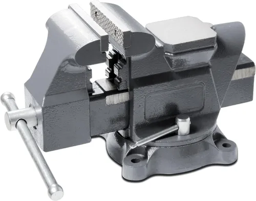 Miniatura 34 de KAKA INDUSTRIAL Prensas de banco de 3 pulgadas de ancho de mandíbula, apertura de mandíbula de 3.5 pulgadas, Base giratoria resistente
