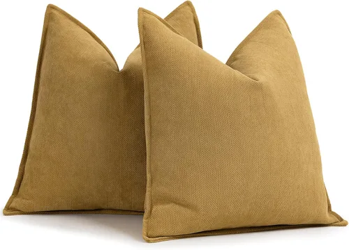Miniatura 39 de ZWJD Fundas de Almohada para Lanzar de Color Rust 18x18 Juego de 2 Fundas de Almohada de Chenilla con Diseño Elegante Fundas de Almohada Decorativas