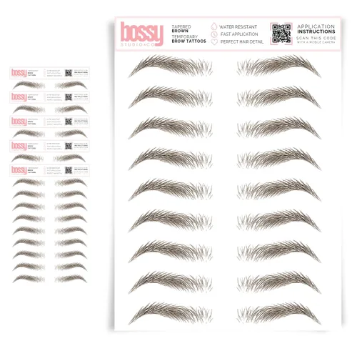 Miniatura 18 de 5 paquetes de tatuajes temporales para cejas, adhesivos impermeables para cejas, tatuajes falsos para el cabello tipo pelar de transferencia