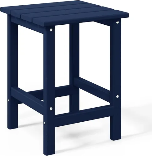 Miniatura 6 de WestinTrends Malibu - Juego de 3 sillas mecedoras Adirondack de polietileno para exteriores y patio con mesa auxiliar (2 plazas), color azul marino