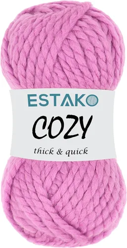 Miniatura 6 de Estako Cozy Thick & Quick Yarn - Hilo acogedor grueso y rápido, 20% lana, 80% acrílico, suave, súper voluminoso, peso #6, para tejer y hacer 50187