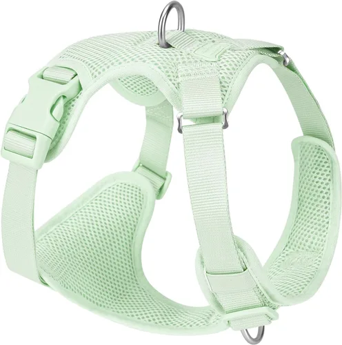 Miniatura 18 de Arnés sin tirones para perros pequeños, medianos y grandes, chaleco de malla ajustable de 2 capas con doble clip, a prueba de escapes, liberación