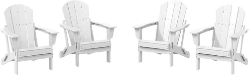Miniatura 24 de WestinTrends Malibu HDPE - Silla plegable Adirondack de polietileno para exteriores, color negro