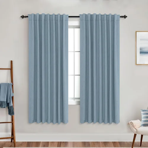Miniatura 61 de KOUFALL - Cortinas de medio estilo francés de lino para ventana, juego de 2 cortinas cortas de 40 pulgadas de longitud, para privacidad, cortinas