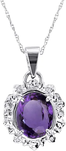 Miniatura 4 de Rylos Collares para mujer oro blanco de 14 quilates collar con colgante de ojo de tigre y diamante 0354 x 0276in joyería de piedras preciosas