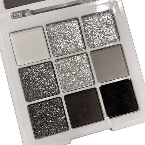 Go Ho Paleta de sombra de ojos ahumada negra, gris y plateada, paleta de maquillaje de ojos mate y brillante, paleta de sombra de ojos gótica para