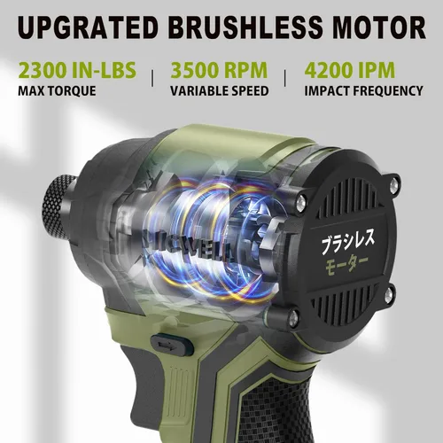 Miniatura 2 de Destornillador de impacto inalámbrico (solo herramienta) compatible con batería Makita de 18 V, hasta 2300 In-lbs sin escobillas Destornillador