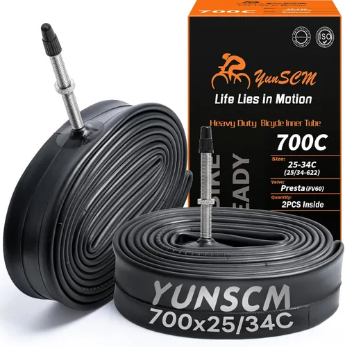 Tubos de bicicleta de alta resistencia 700C 700x25C/26C/28C/30C/32C/34C FV60 Presta Valve (25/34-622) 700C Tubos interiores de bicicleta compatibles