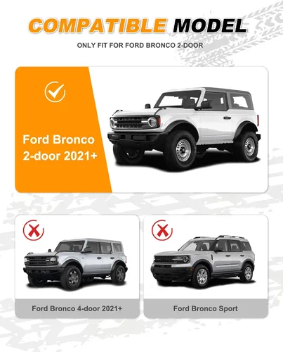 Miniatura 2 de Estribo apto para Bronco 2 puertas 2021-2026 Barra lateral de tubo de textura negra