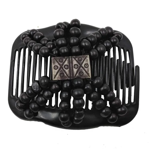 Miniatura 5 de LOVEF Peine de madera profesional para mujer, cuentas mágicas elásticas, clip de cuerda de cuerda de doble elástico, accesorios para peines-6 piezas