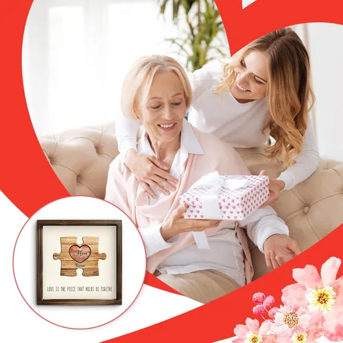 Miniatura 6 de Kas Home Letrero de madera personalizado con nombre de corazón, rompecabezas de nombre de familia personalizado con 1-8 nombres grabados, texto