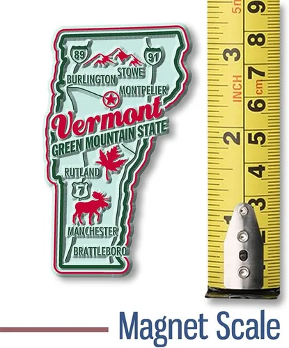 Miniatura 2 de Imán Vermont Premium State de Classic Magnets, 1.8 x 3.1 pulgadas, recuerdos coleccionables de goma 3D estilo vintage y regalos fabricados