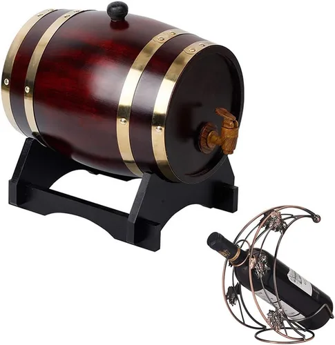 Miniatura 2 de Barril de vino Barril de madera maciza 5L/10L/20L/50L Barril de vino, dispensador especial de barril de vino de madera, vino tinto envejecido