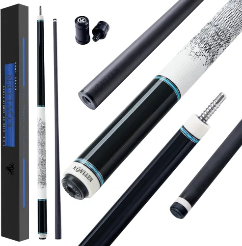KONLLEN 2.0 Carbon Fiber Pool Cue, Low Deflection Shaft with Pro Taper, Ebony Inlay Design, 12.5mm / 11.8mm Tip, Adjustable Weight System 005