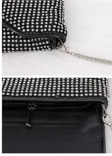 Miniatura 6 de Naimo Bolso cruzado con diamantes de imitación de cristal brillante, bolso de mano de noche de diamante, bolso para teléfono celular para fiesta