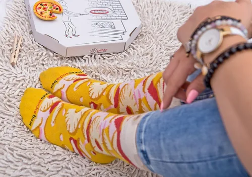 Miniatura 5 de Rainbow Socks Caja de regalo para pizza y cerveza, 5 pares