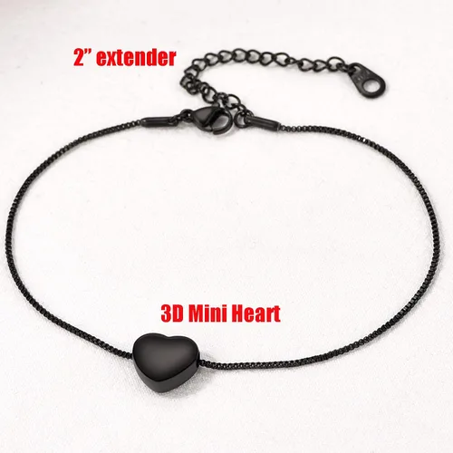 Miniatura 3 de U7 Tobilleras de corazón para mujer, de acero inoxidable, pulsera de tobillo con forma de corazón, impermeable, joyería de playa de verano