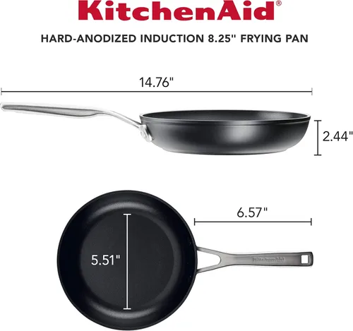 Miniatura 2 de KitchenAid Sartén antiadherente de inducción anodizada dura, 8.25 pulgadas, negro mate