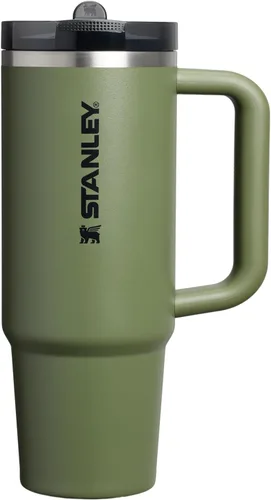 STANLEY Quencher ProTour - Vaso con pajita abatible con tapa a prueba de fugas, 30 onzas, popote y asa integrados, portavasos compatible para Pino