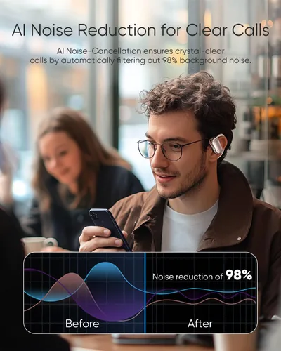 Miniatura 4 de Auriculares de oreja abierta, 0.28 onzas, ligeros, de próxima generación, Bluetooth 5.4, conducción de aire, auriculares inalámbricos con graves