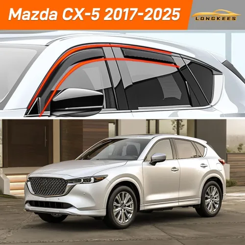 Miniatura 2 de Viseras de ventana en canal, protectores de lluvia compatibles con Mazda CX-5 2017-2025 (2017-2025) - Deflectores de ventilación de policarbonato
