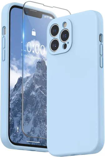 Miniatura 26 de SURPHY Funda compatible con iPhone 13 Pro Max con protector de pantalla, (protección de cámara + forro de microfibra suave), funda de silicona Negro