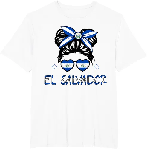 Miniatura 10 de Camiseta de El Salvador para Niñas Bandera Patrimonio Hispano Salvadoreño