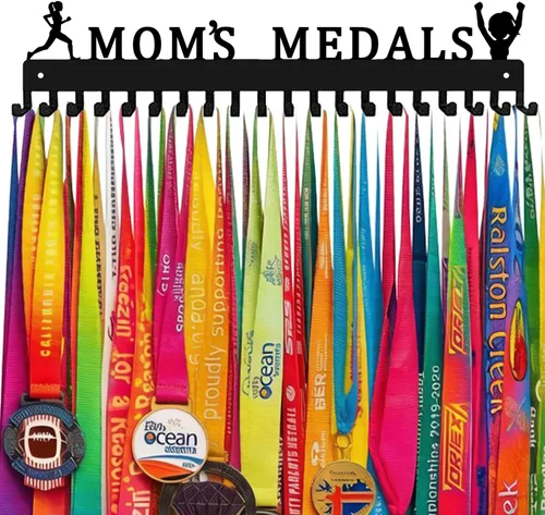 Miniatura 30 de Medal Hanger Display - She Believed She Could She Did - Personalized Medal Holder for Sport Race Runner Sturdy Steel Metal Plaque Over 63 Medals