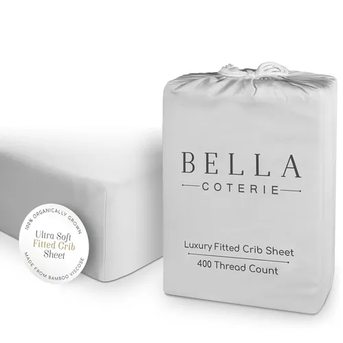 Miniatura 10 de Bella Coterie - Sábanas de lujo de viscosa de bambú para cuna Cultivadas orgánicamente Ultra suaves Enfriamiento para un mejor sueño Sábanas